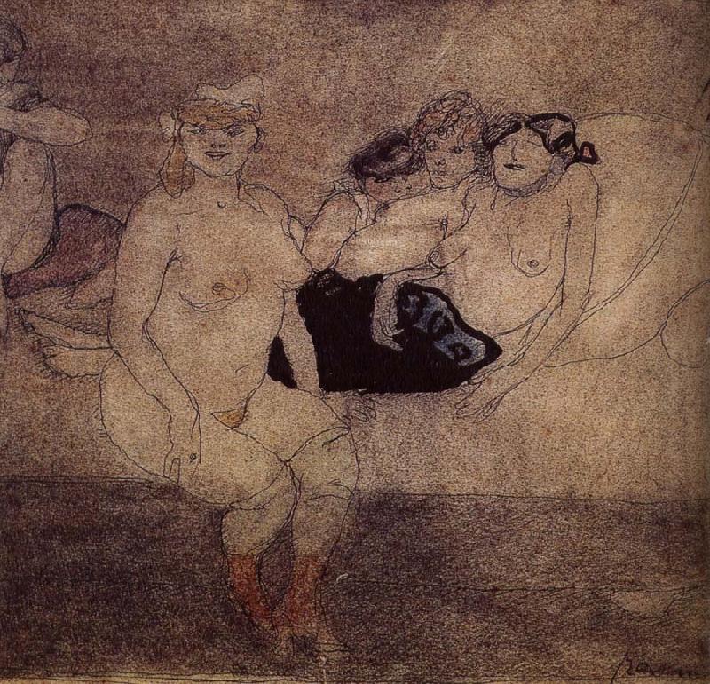 Jules Pascin Five Woman in the bed china oil painting image